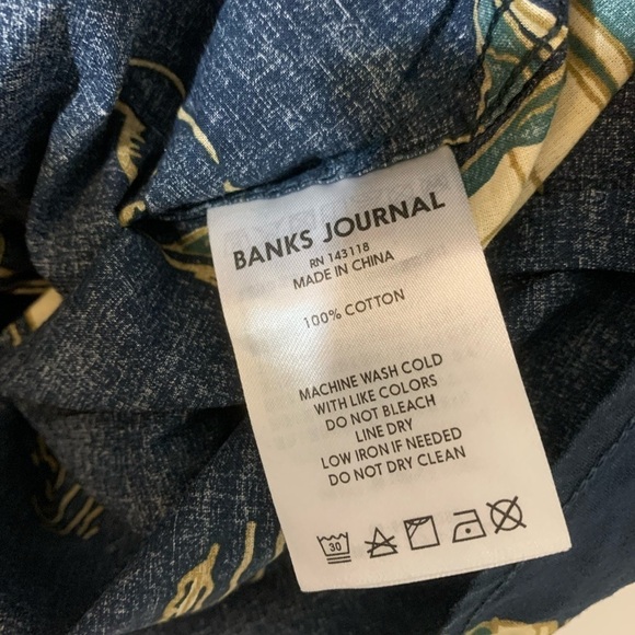 Banks 100% cotton NWT mariner print navy short sleeved - Picture 6 of 11